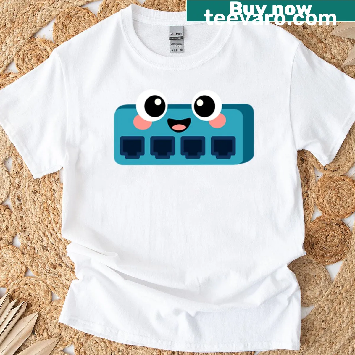 Minimalist switch design t-shirt with clean typography — on a men's t-shirt