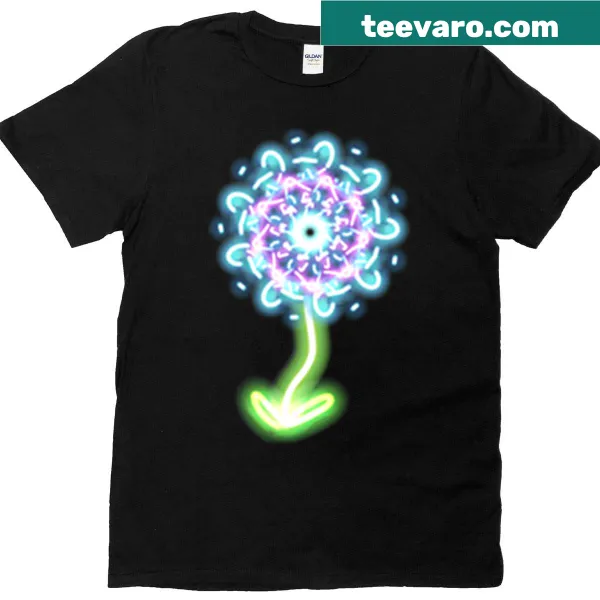 T-shirt with a delicate dandelion puff design.