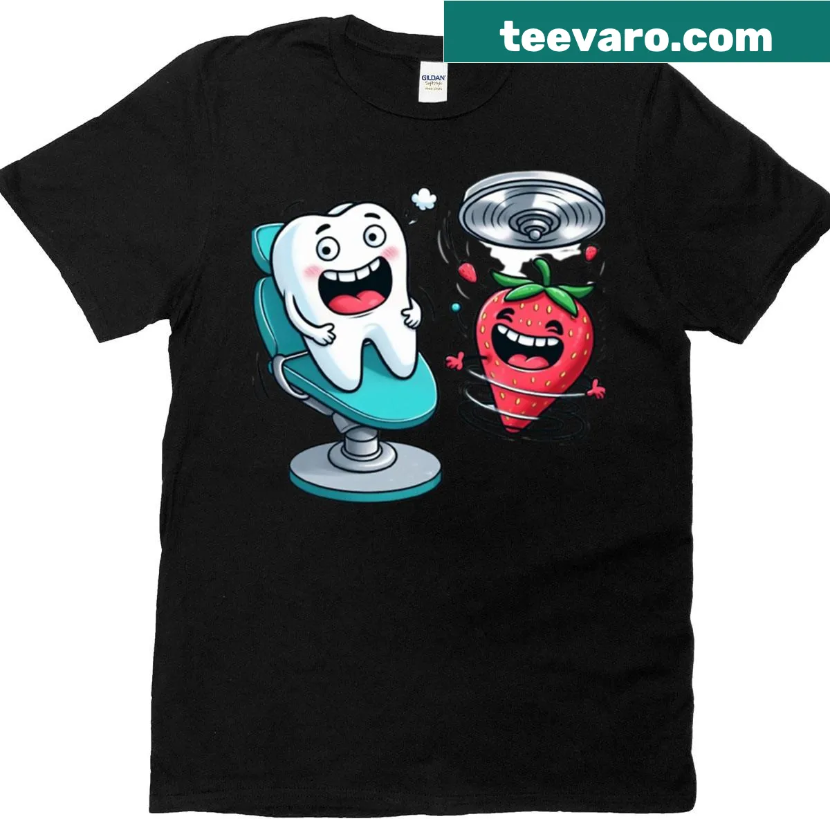Dentist-themed T-shirt featuring professional graphics — on a men's t-shirt