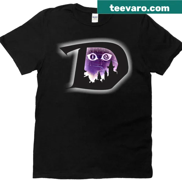Minimalist monogram graphic T-shirt with elegant lettering.