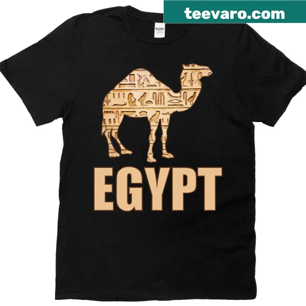 Illustration of a camel on an Egypt-themed T-shirt