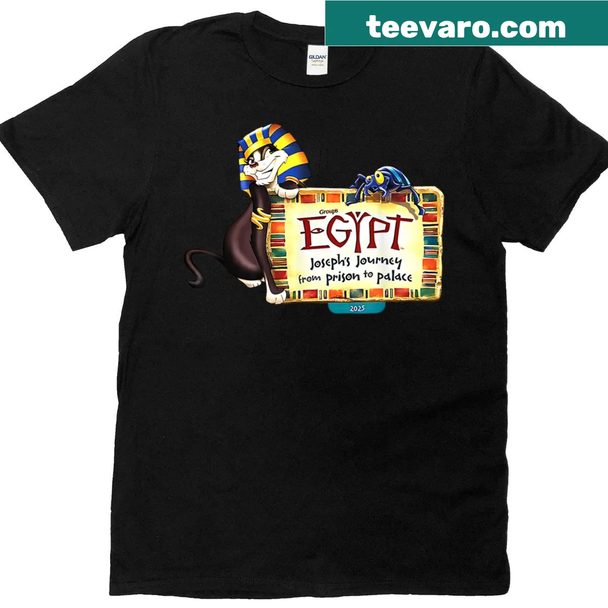 Illustration of Joseph's Journey for VBS on a T-shirt — on a men's t-shirt