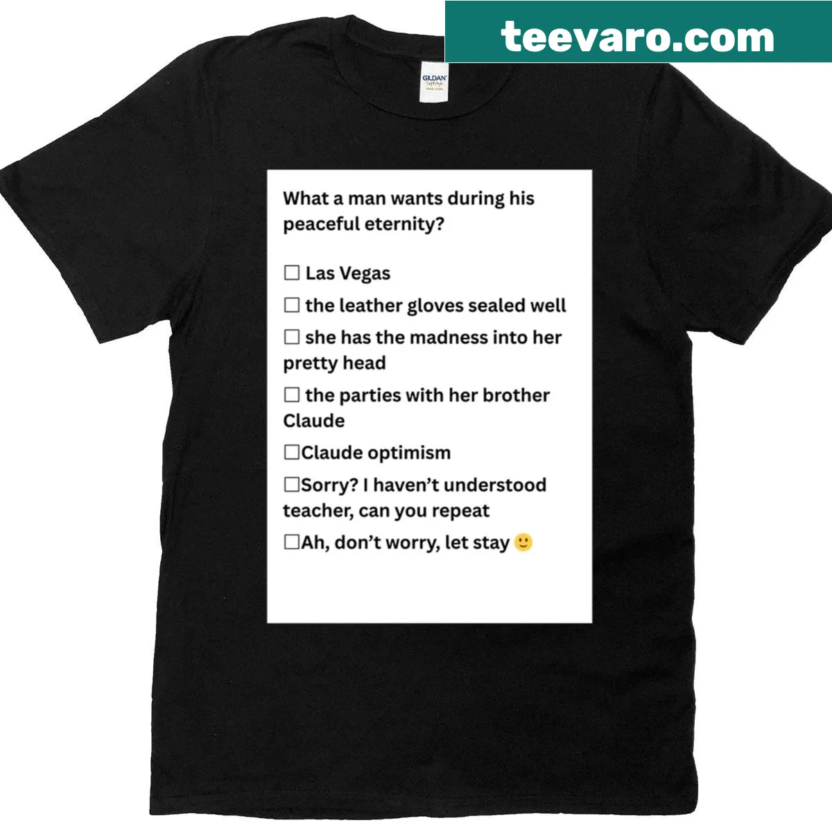 Minimalist T-shirt with bold typography for exam season — on a men's t-shirt