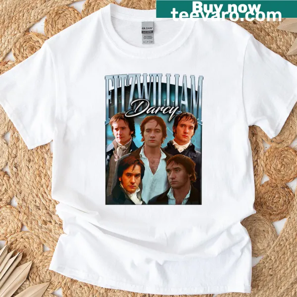 Typography homage to Fitzwilliam Darcy on a T-shirt