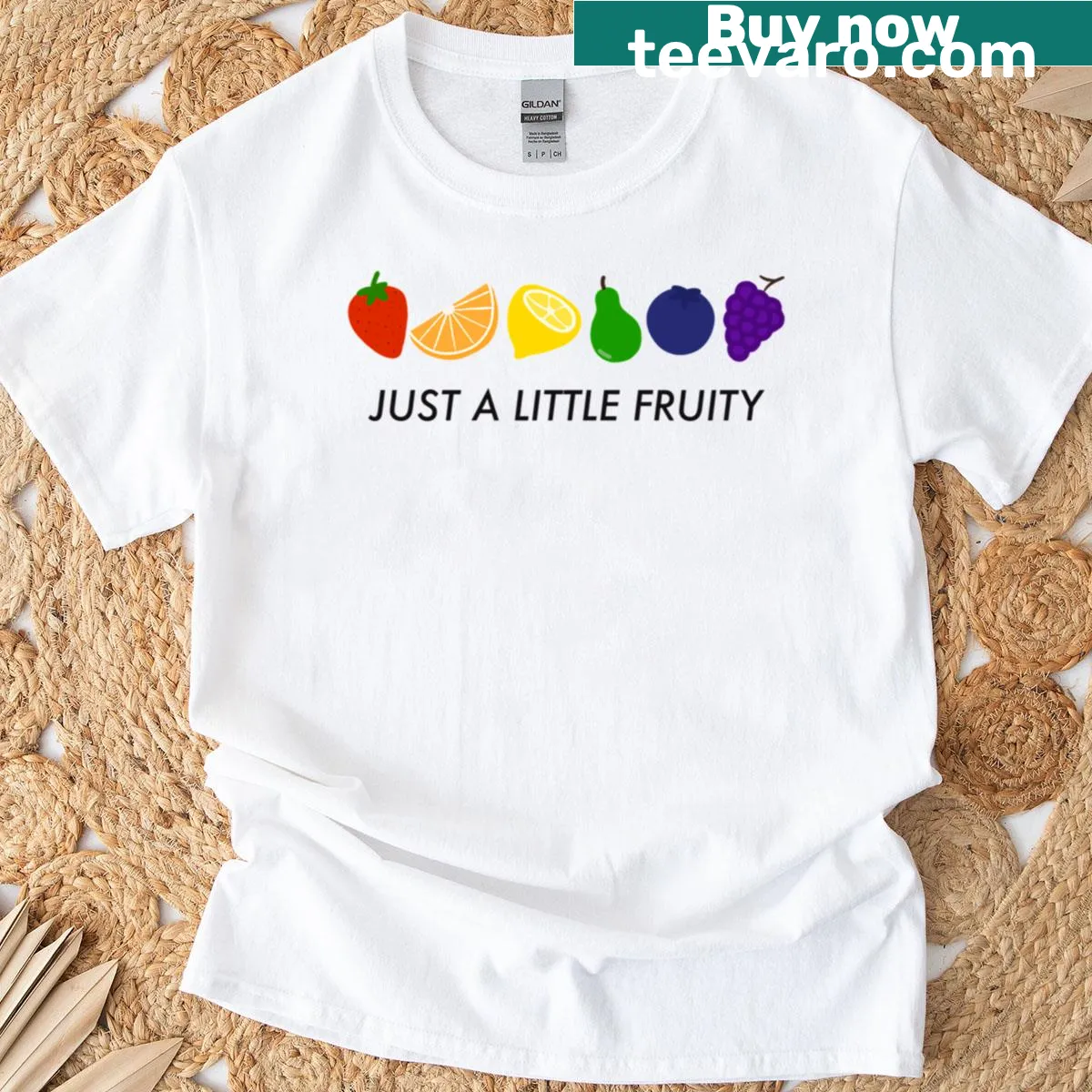 Fruity design with pride flags on a t-shirt — on a men's t-shirt