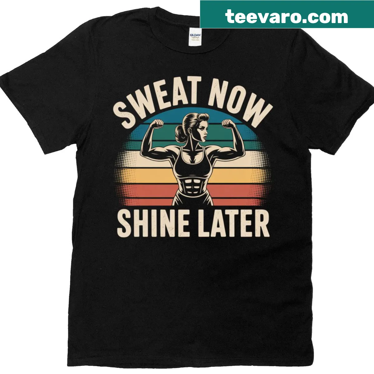 Humorous gym motivational T-shirt with workout quotes — on a men's t-shirt