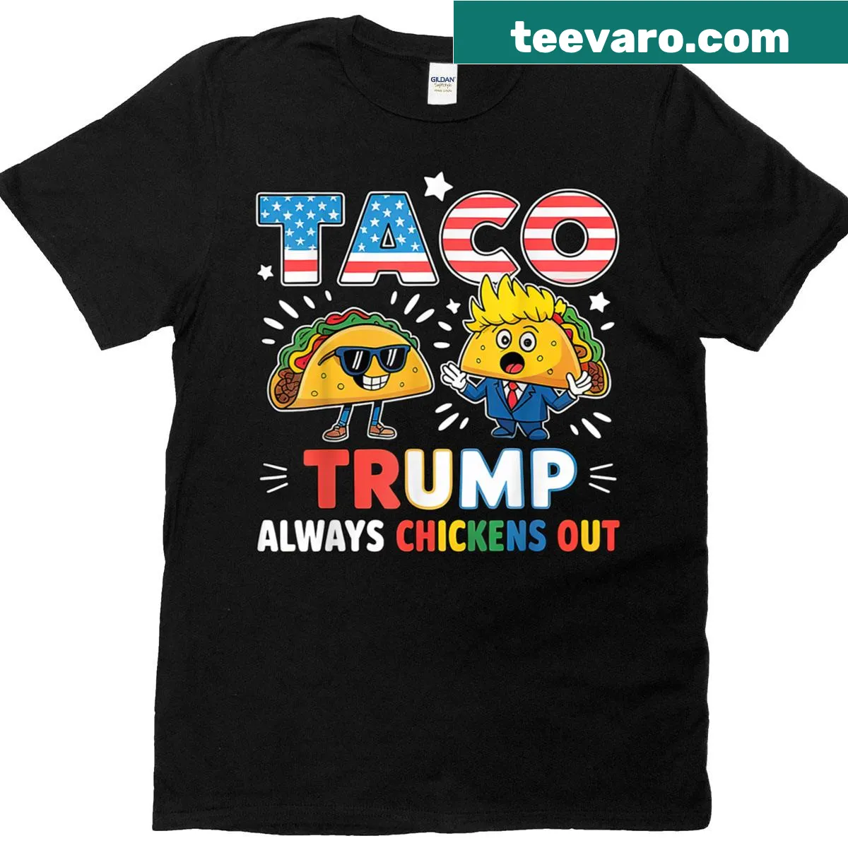 Funny Trump taco t-shirt with humorous design — on a men's t-shirt