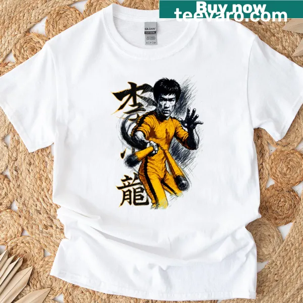 Tribute T-shirt featuring artwork inspired by Bruce Lee.