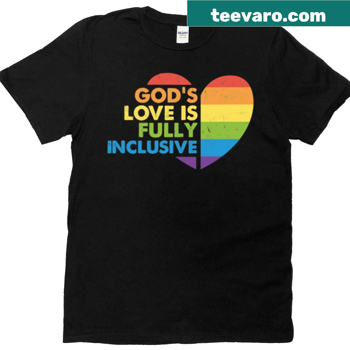Bold t-shirt with the phrase God Gay Christian, expressing faith and LGBTQ+ identity. — on a men's t-shirt