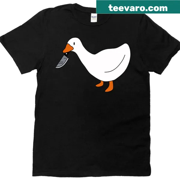 Humorous cartoon of a goose on the loose, playful graphic