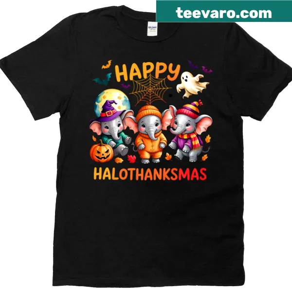 Cute t-shirt featuring an elephant for Halloween and Thanksgiving