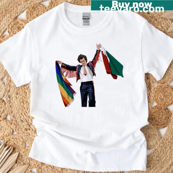 Harry Styles t-shirt featuring Mexico pride flags