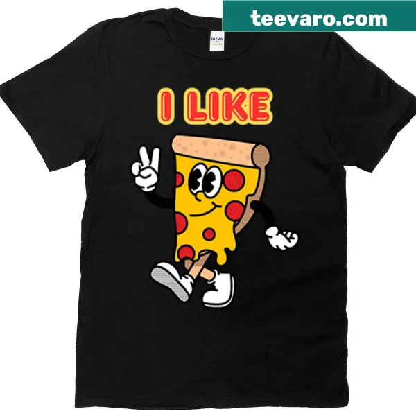T-shirt with a playful statement about liking pizza