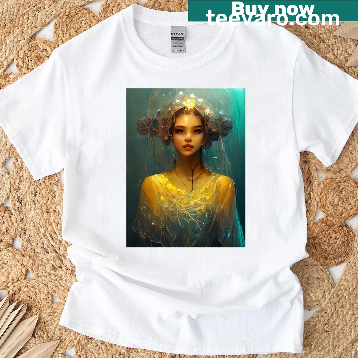 T-shirt featuring a whimsical Jelly Girl graphic. — on a men's t-shirt