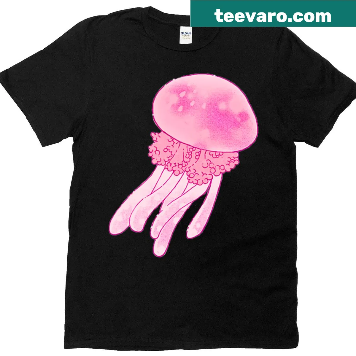 Serene Jellyfish T-shirt with beautiful underwater illustration — on a men's t-shirt