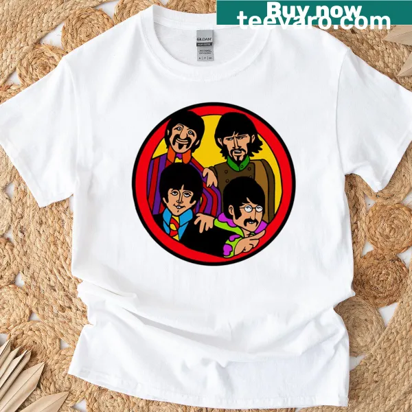 Yellow Submarine character t-shirt featuring Beatles illustrations