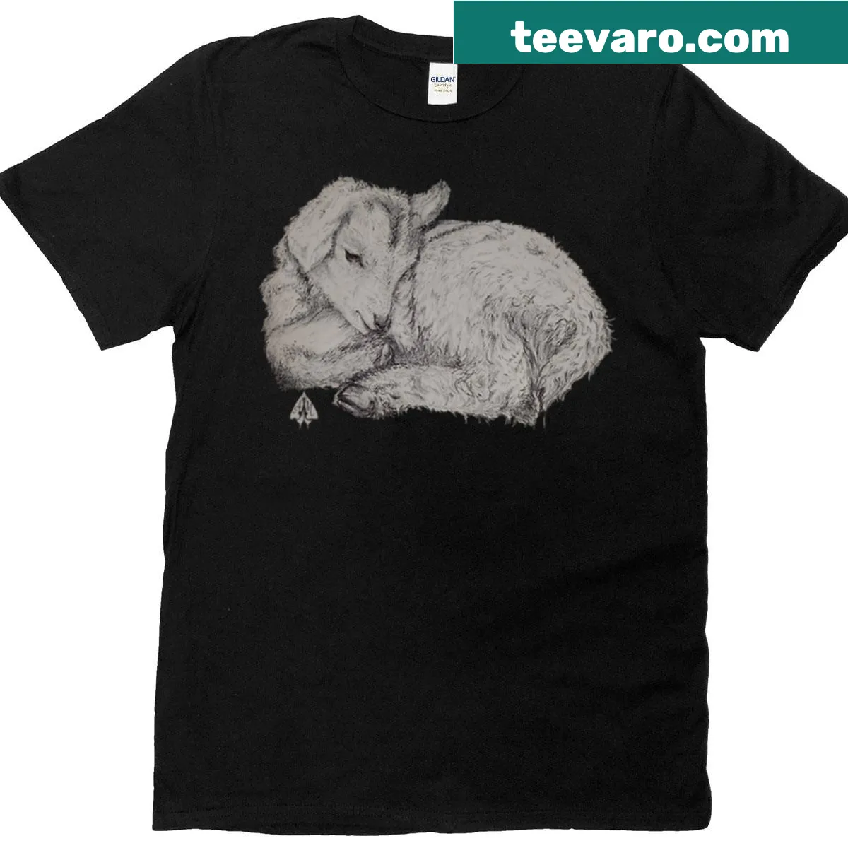Illustration of a lamb on a t-shirt — on a men's t-shirt