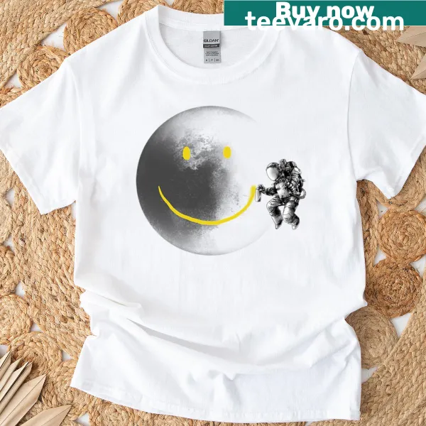Cheerful Make A Smile text design on T-shirt