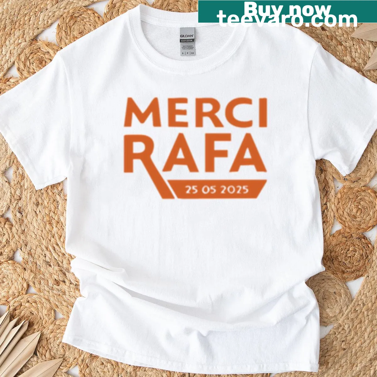 Tribute t-shirt to Rafael Nadal’s retirement featuring heartfelt text — on a men's t-shirt