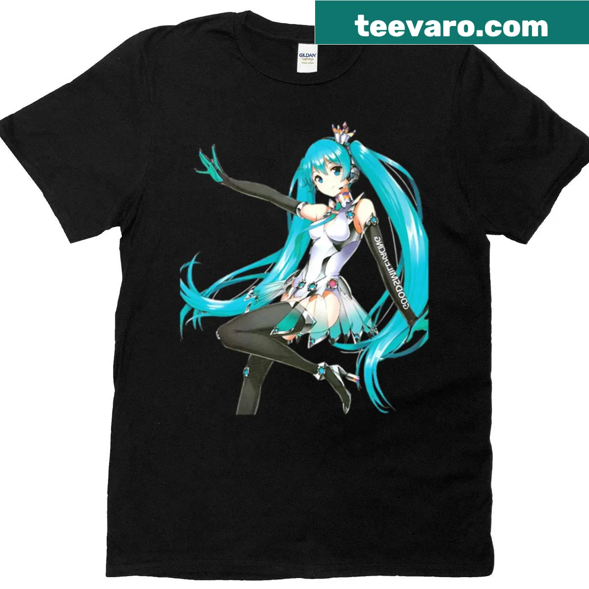 Fantasy-themed T-shirt with a whimsical character illustration. — on a men's t-shirt