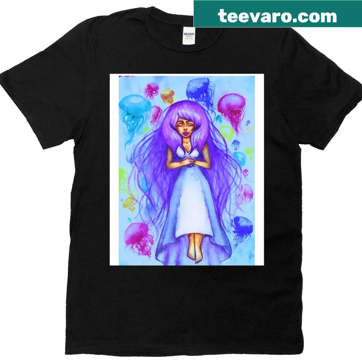 Whimsical jellyfish graphic t-shirt celebrating marine life — on a men's t-shirt