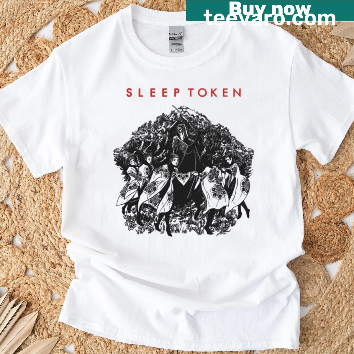 Playful illustration of nature with photography elements — on a men's t-shirt