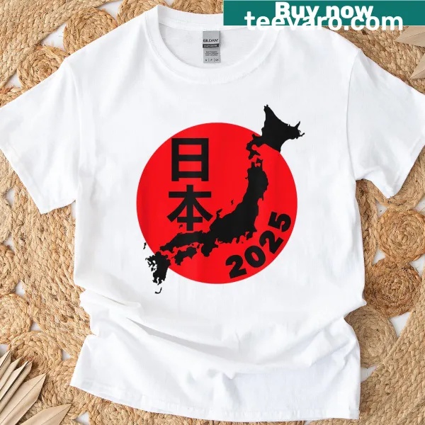 Stylized T-shirt with 'Nihon' text representing Japan