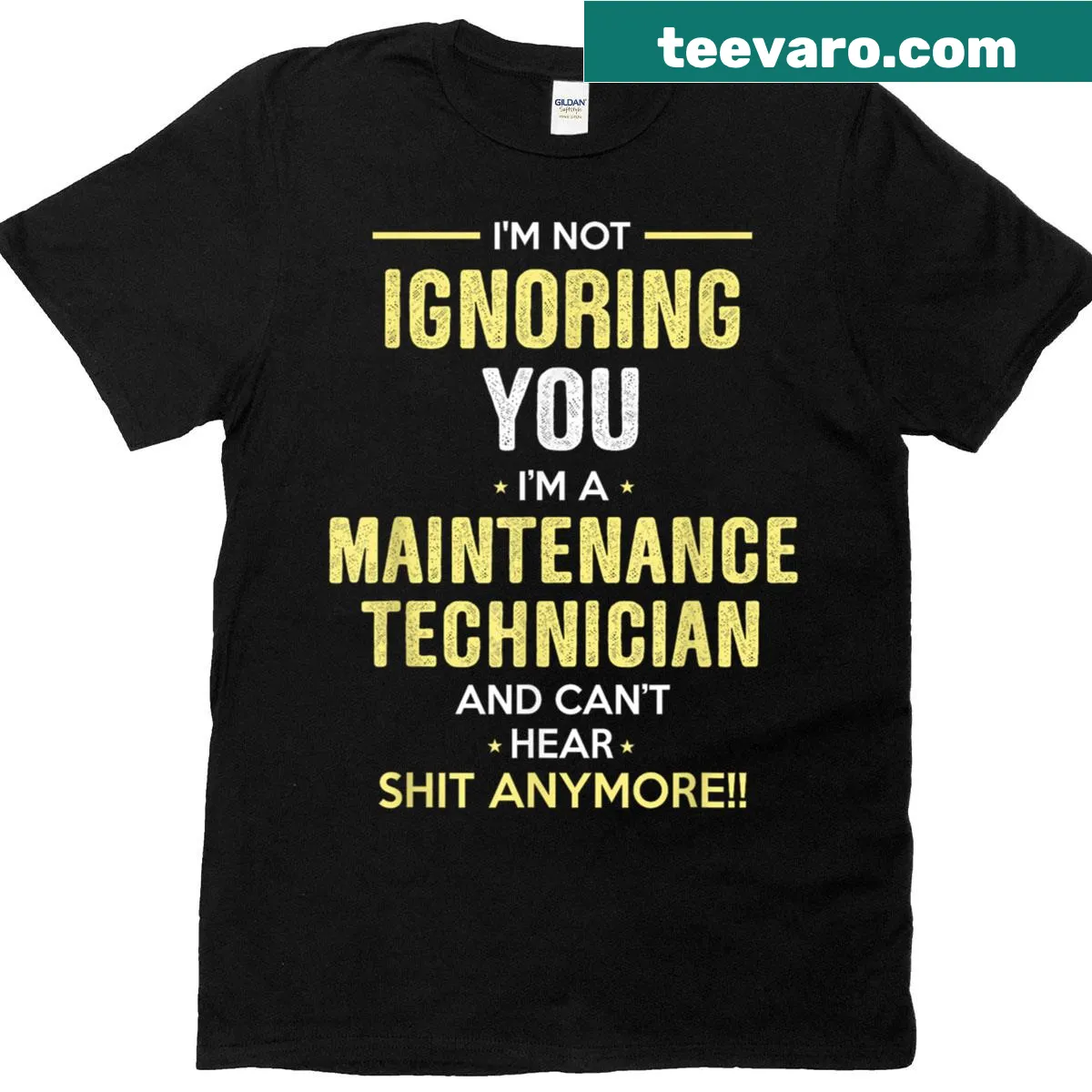 Funny T-shirt for maintenance technicians with humorous text — on a men's t-shirt