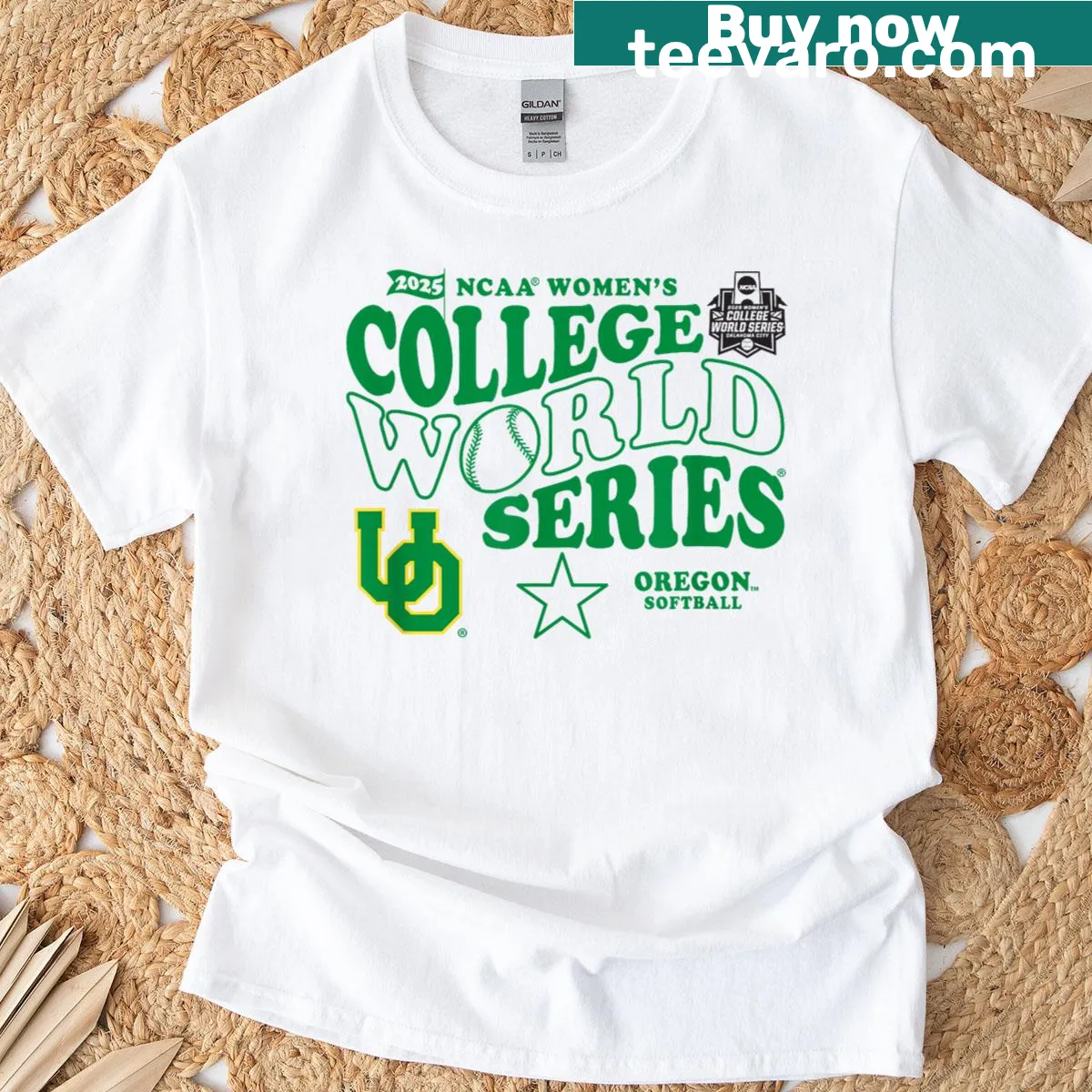 Officially licensed Oregon Ducks softball tee for fans. — on a men's t-shirt