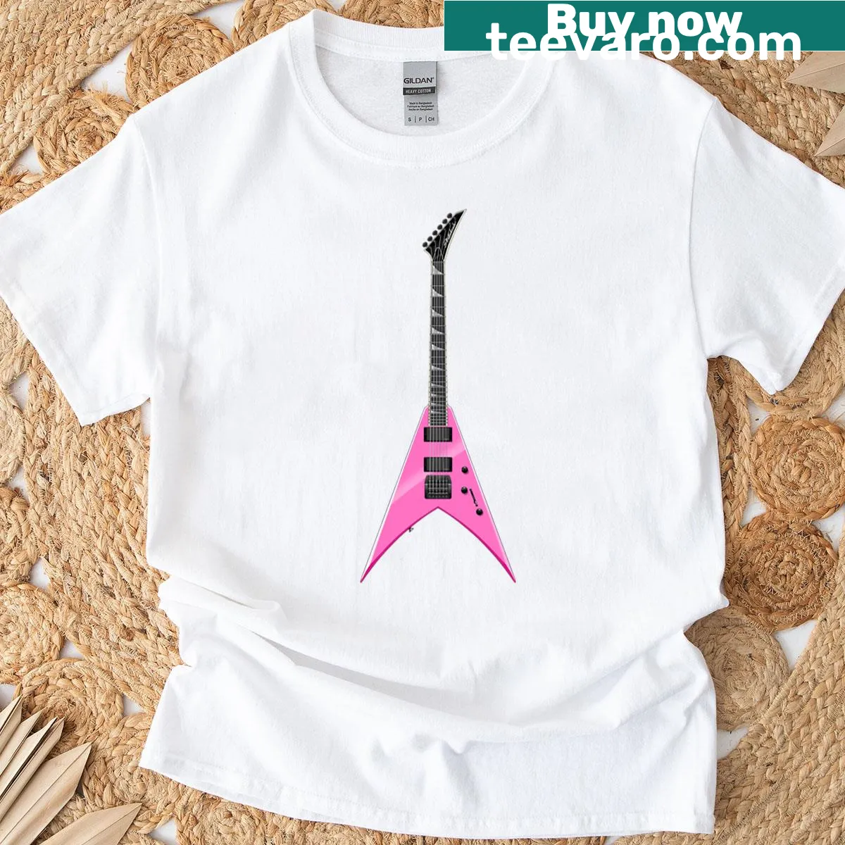Playful pink arrow graphic on a fun t-shirt — on a men's t-shirt