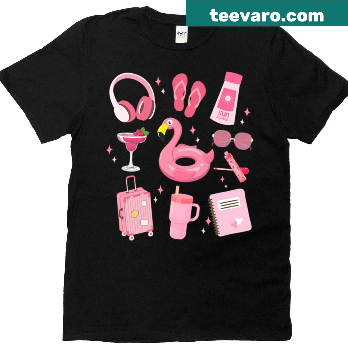 Playful summer-themed t-shirt with a girly design — on a men's t-shirt