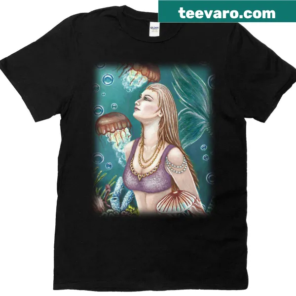 Illustration of a mermaid as the Princess of the Sea on a t-shirt