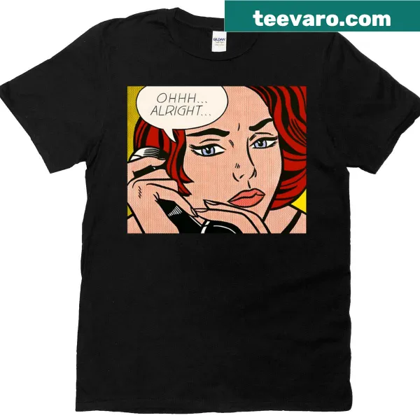 Pop art style t-shirt featuring bold typography of 'Ohhh Alright'