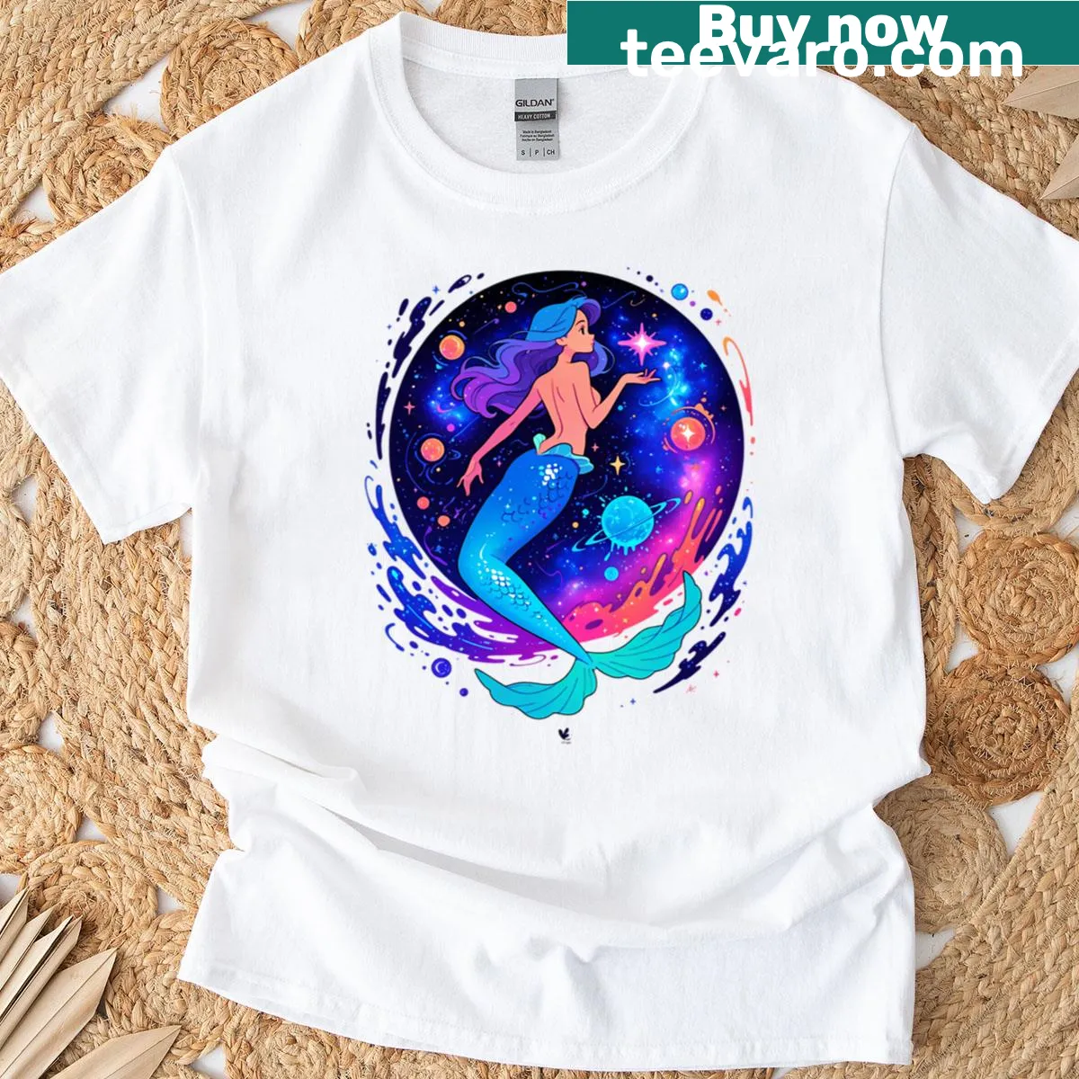 Imaginary ocean-themed t-shirt designed for nature lovers — on a men's t-shirt