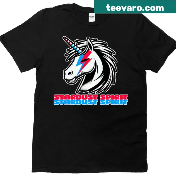 Pop art T-shirt with a whimsical unicorn and lightning bolt design