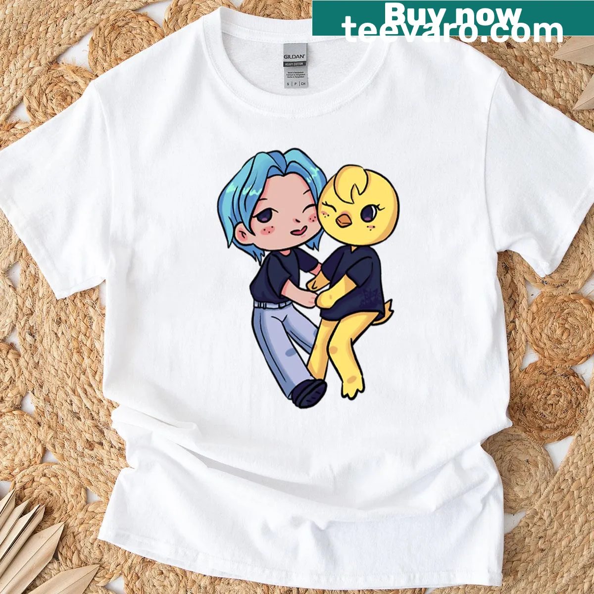 Playful Skzoo Felix graphic on t-shirt — on a men's t-shirt