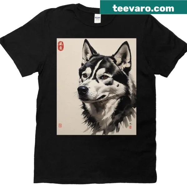 T-shirt featuring a dog and cat hugging in a heartwarming illustration