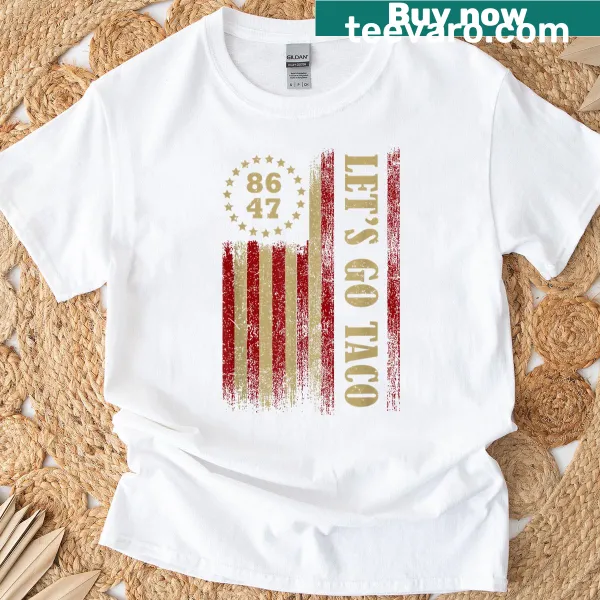 Funny T-shirt featuring a taco character with 'Lets Go Taco' text