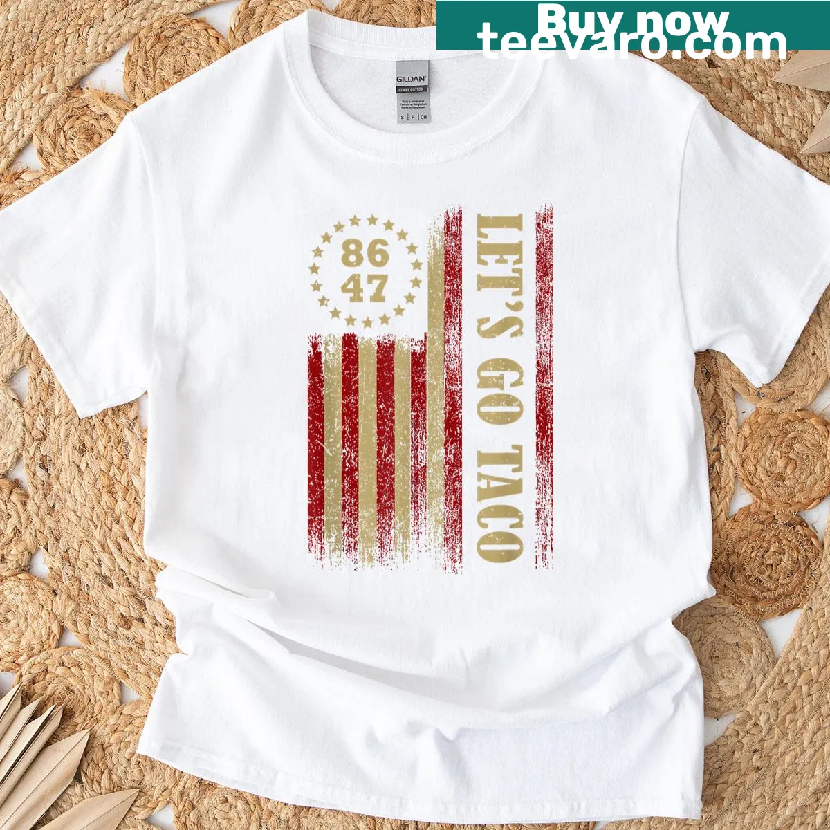 Funny T-shirt featuring a taco character with 'Lets Go Taco' text — on a men's t-shirt