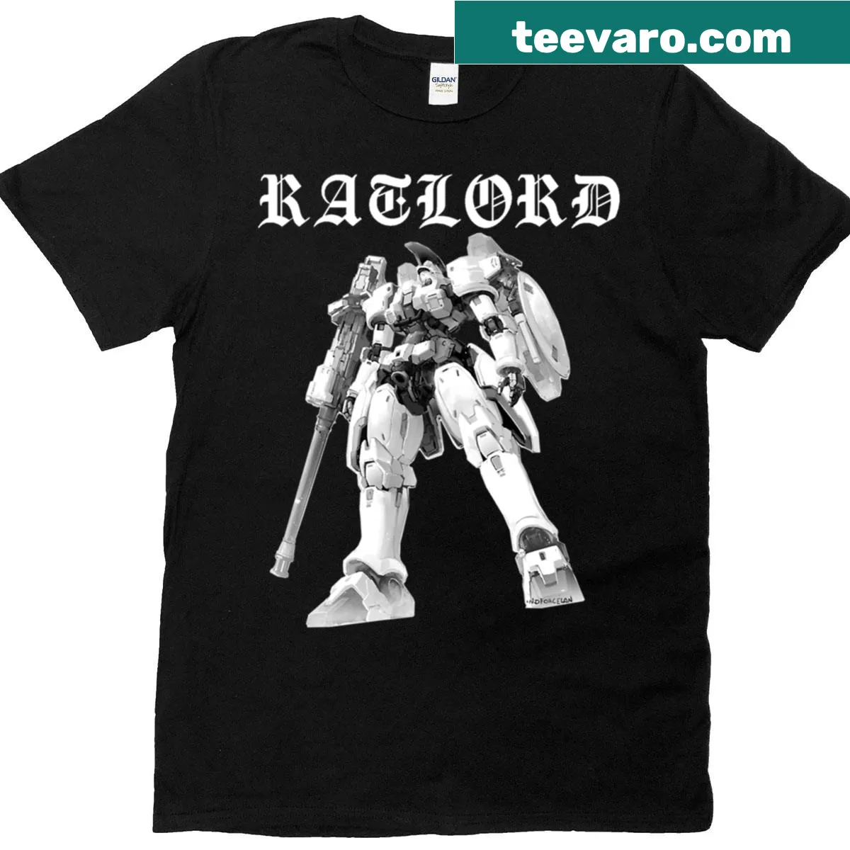 Tallgeese character illustrated as a Rat Lord on t-shirt — on a men's t-shirt