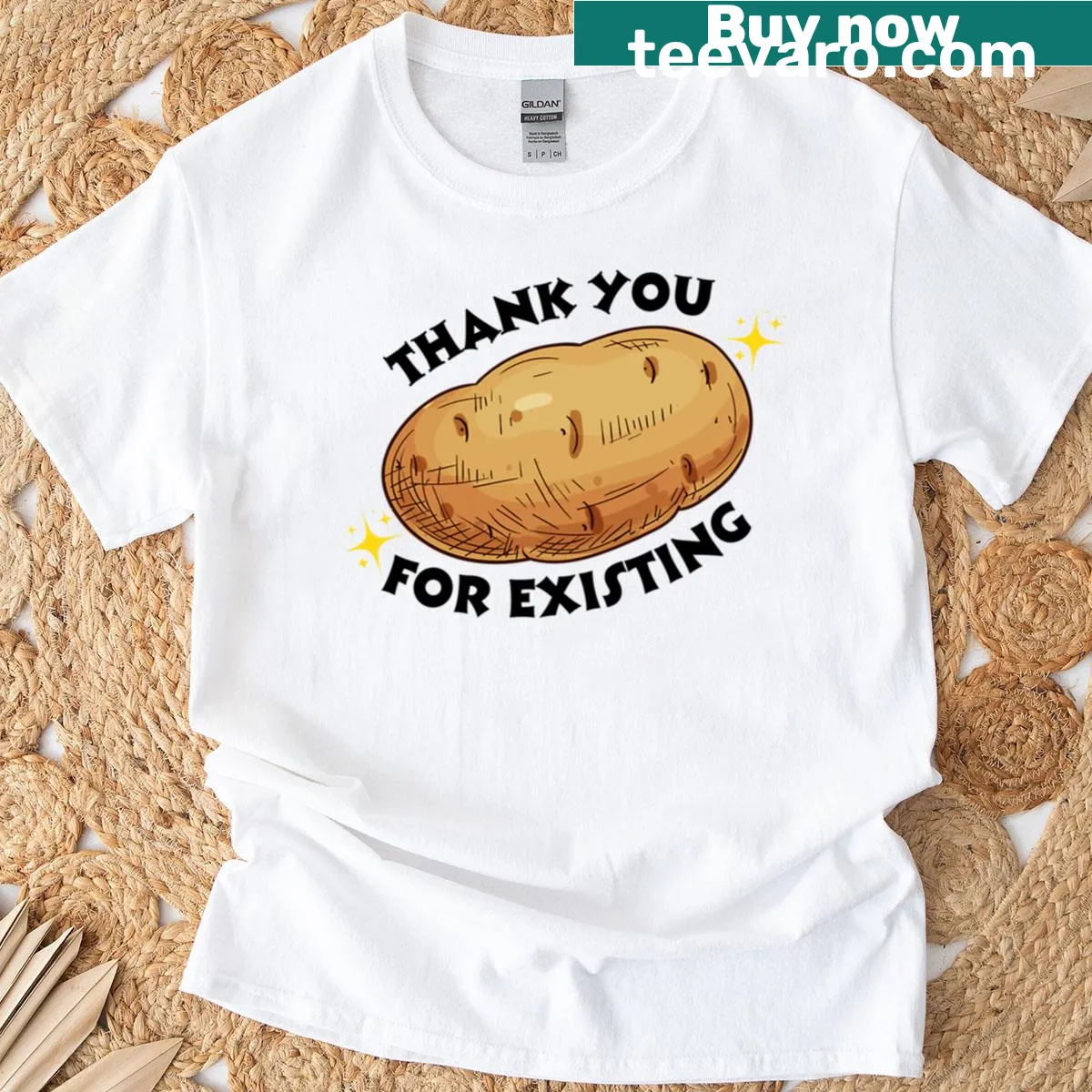 Whimsical Tater Lover t-shirt celebrating potatoes — on a men's t-shirt