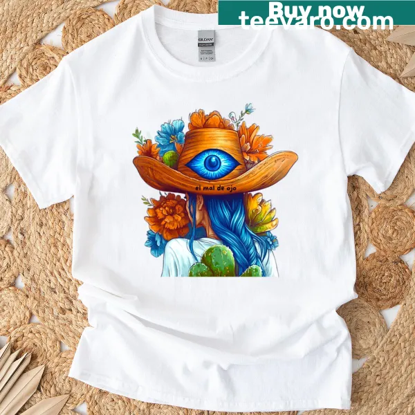 Illustration of The Evil Eye symbol on T-shirt