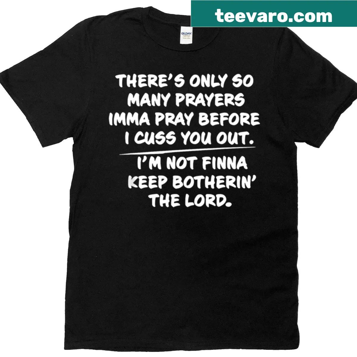 Graphic shirt stating limits of patience with bold typography. — on a men's t-shirt