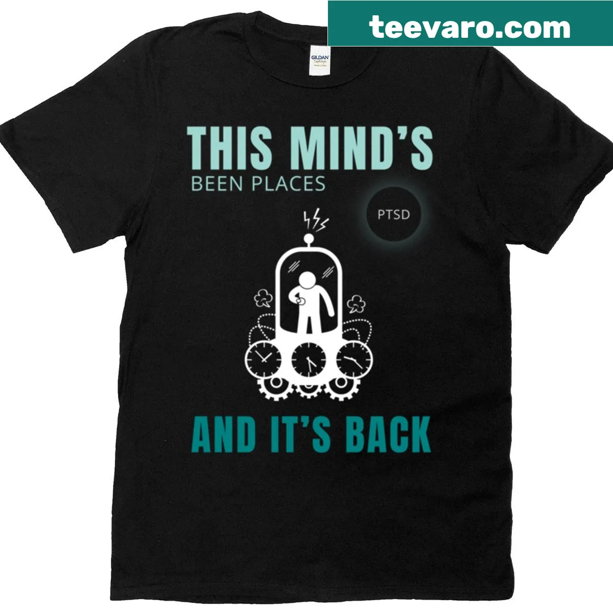 Inspirational T-shirt highlighting mental health with bold text. — on a men's t-shirt
