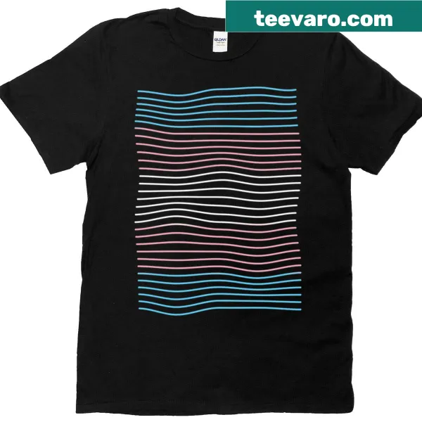 Transgender Pride T-shirt featuring the colors of the transgender flag.