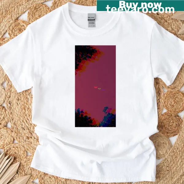Illustrative T-shirt featuring a whimsical moon design