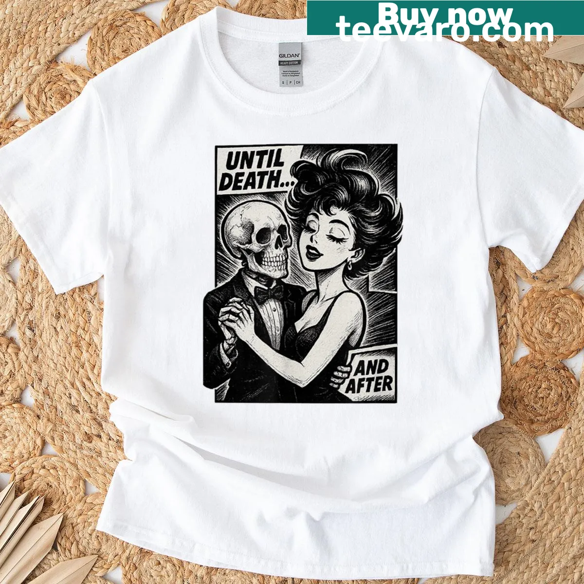 Sentimental T-shirt with 'Until Death And After' text — on a men's t-shirt