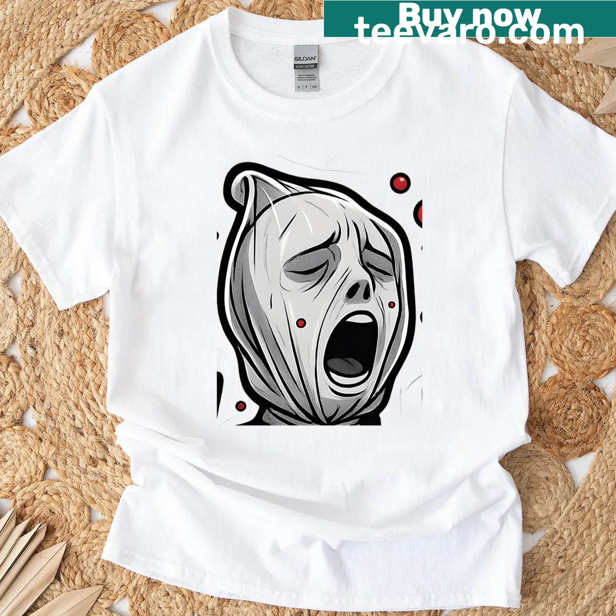 Wauz Typography T-shirt with unique gothic illustration — on a men's t-shirt
