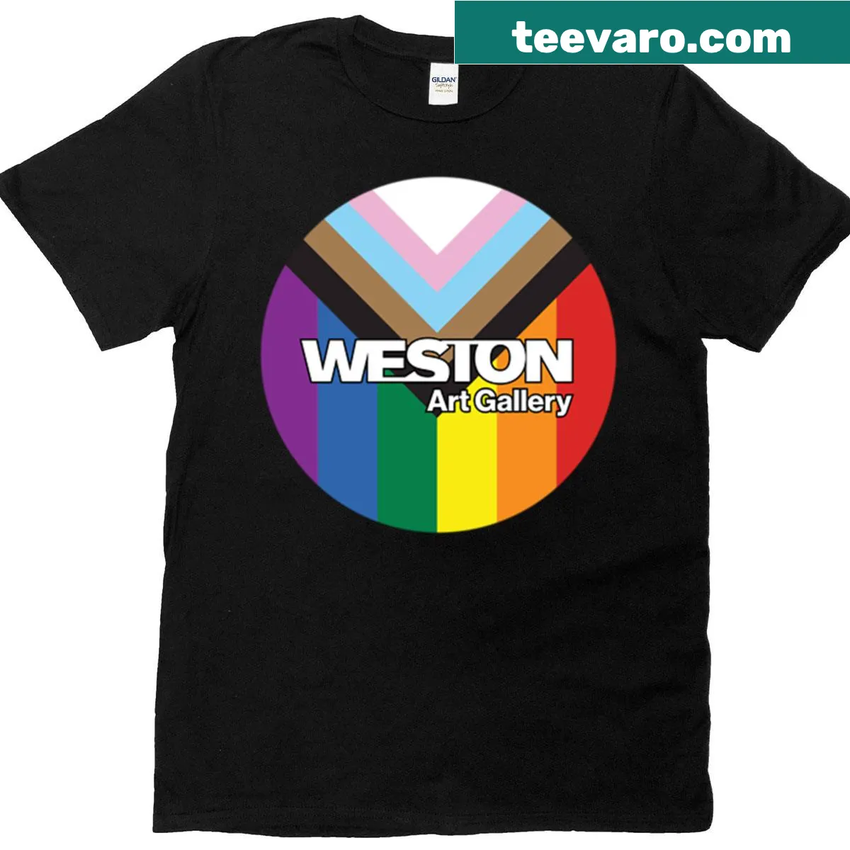 Oversized pride T-shirt inspired by art gallery aesthetics — on a men's t-shirt