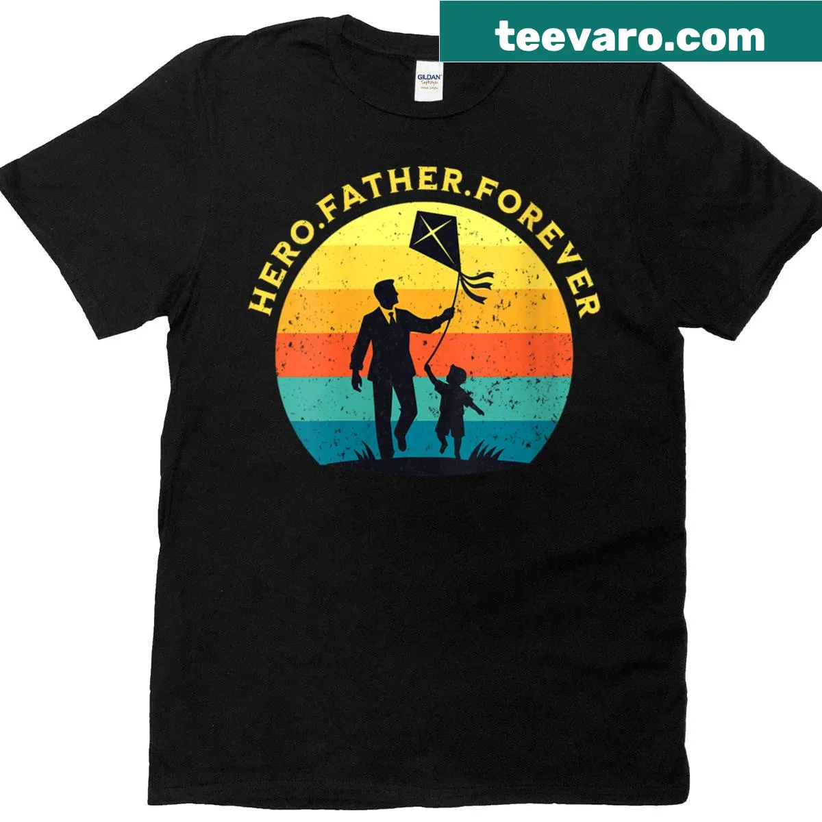 T-shirt with 'Hero Forever' design for Father's Day — on a men's t-shirt